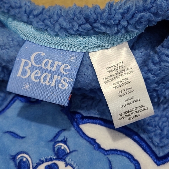 Vintage Grumpy Care Bears fuzzy fleece pajama long sleeve size XS - Picture 3 of 4